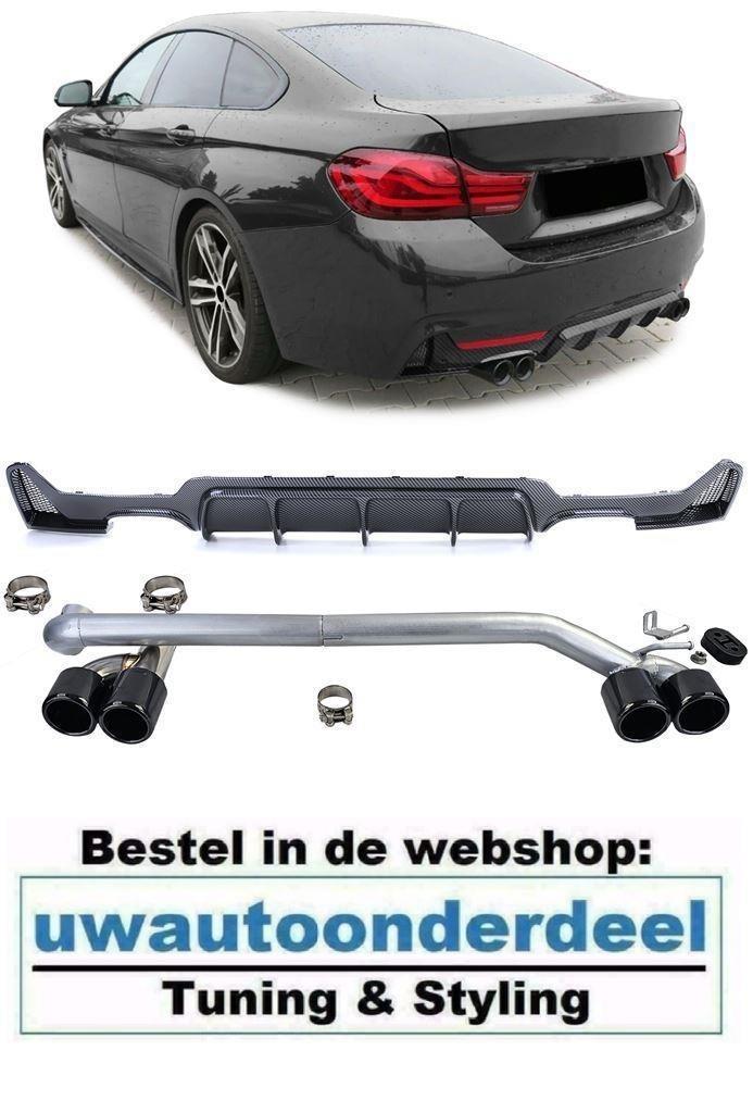 uitlaat + Carbon Look Diffuser Voor Bmw 4 serie F32 F33 F36, Auto diversen, Tuning en Styling, Verzenden