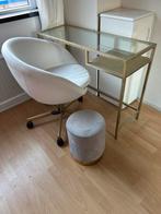 Ikea Vittsjö bureau + SKRUVSTA bureaustoel, Huis en Inrichting, Ophalen, Gebruikt, Wit, Metaal