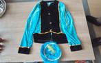 Fluweel pieten jasje blauw/zwart , 140, Diversen, Ophalen of Verzenden, Gebruikt