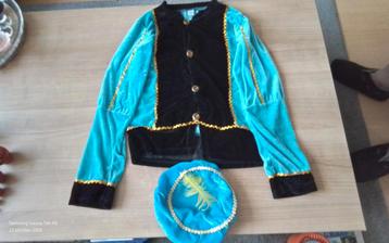 Fluweel pieten jasje blauw/zwart , 140 beschikbaar voor biedingen