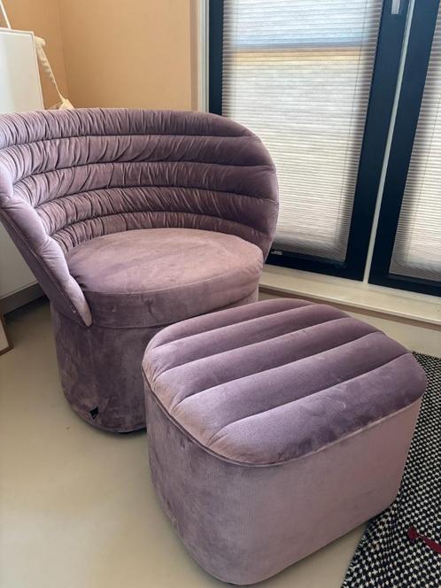 Fest Amsterdam Phoebe stoel met poef, Huis en Inrichting, Fauteuils, Zo goed als nieuw, Stof, 50 tot 75 cm, 75 tot 100 cm, Ophalen
