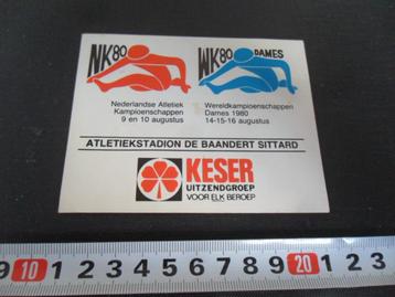 sticker Sittard atletiekstadion DE BAANDERT NK80 WK80 Dames  beschikbaar voor biedingen