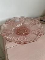 Zalmkleurige (fruit)schaal jaren 60 van stevig glas, Huis en Inrichting, Woonaccessoires | Schalen en Manden, Ophalen of Verzenden