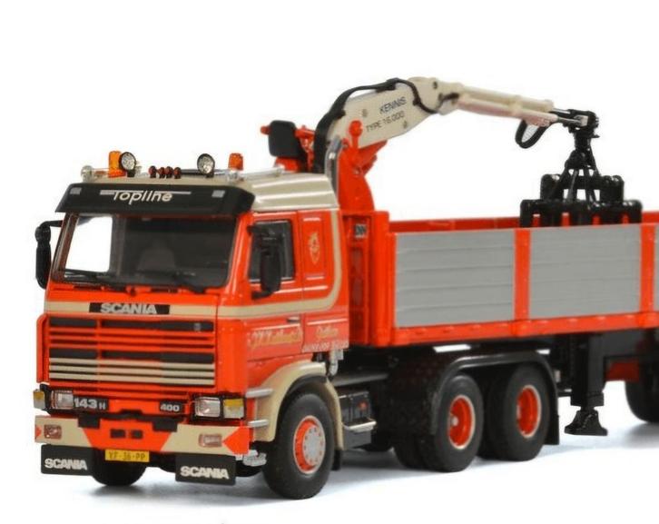 GEZOCHT wsi scania 143 met steentrailer van huskens, Hobby en Vrije tijd, Modelauto's | 1:50, Nieuw, Bus of Vrachtwagen, Wsi, Ophalen