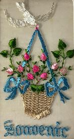 fr 1919 geborduurd duif mand rozen boekje koordje zijde, Ophalen of Verzenden, Voor 1920, Gelopen, Overige thema's