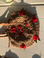 Prachtig bewerkte boho Ibiza schoudertas met rode bloemen, Nieuw, Ophalen of Verzenden, Rood