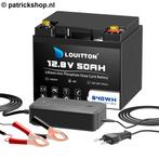 12V 50AH 640WH LifePo4 Accu met BMS inclusief lader, Nieuw, Ophalen of Verzenden