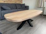 Massief eiken salontafel deens ovaal 70x135 cm, Ophalen, 100 tot 150 cm, Eikenhout, Nieuw