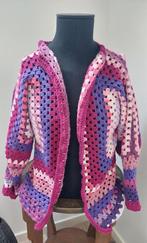 Handgemaakt gehaakt Hexagonvest paars roze L/XL uniek, Paars, Maat 42/44 (L), Nieuw, Ophalen of Verzenden