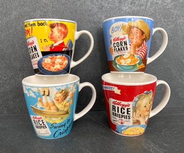 4 Vintage Kellogg’s mokken, 9 cm hoog beschikbaar voor biedingen