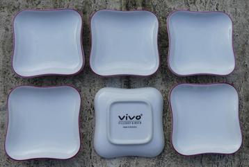 6 Villeroy & 7 Boch VIVO Cakebordjes Roze Rand beschikbaar voor biedingen