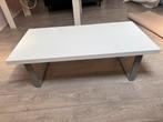 Moderne salontafel - wit met metalen poten, Ophalen, Overige materialen, 100 tot 150 cm, 50 tot 75 cm