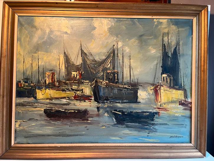 Jan Kelderman Havengezicht, Antiek en Kunst, Kunst | Schilderijen | Klassiek, Ophalen