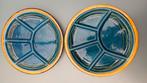 Twee kleurrijke vintage fondue borden, Ophalen of Verzenden, Zo goed als nieuw, Overige stijlen, Bord(en)