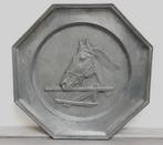 zink bord met paard, Antiek en Kunst, Antiek | Tin, Ophalen of Verzenden