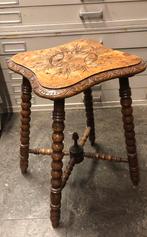 antiek Engelse eikenhouten kruk / bijzettafel 19e eeuw, Ophalen