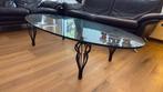 Glazen salontafel Maroeska Metz jaren ‘80, Huis en Inrichting, Tafels | Salontafels, Gebruikt, Design, Glas, 150 tot 200 cm