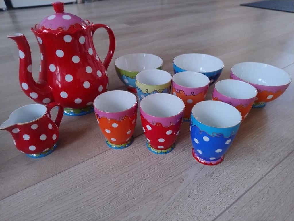 Douwe Egberts Oilily Servies, Huis en Inrichting, Keuken | Servies, Ophalen, Zo goed als nieuw, Overige stijlen, Porselein