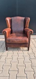 Schapenleren Oorfauteuil, Huis en Inrichting, Ophalen, Gebruikt, ., 75 tot 100 cm