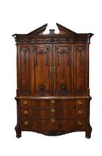 Mahonie breakfront kabinet – louis Seize, Ophalen of Verzenden