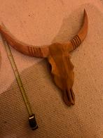 Muurdecoratie Gewei Stier Hout 60x60, Ophalen, Zo goed als nieuw