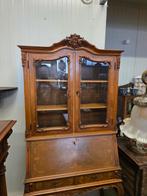 Notenhouten secretaire intarsoa ingelegd, Antiek en Kunst, Ophalen