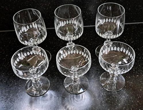 Vintage borrelglaasjes - 6 stuks, Verzamelen, Glas en Borrelglaasjes, Zo goed als nieuw, Borrel- of Shotglas, Ophalen of Verzenden