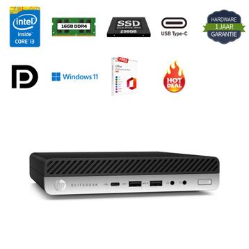 HP Elitedesk 800 G5 i3-9300 4.3 GHz 16GB 256GB SSD Office24 beschikbaar voor biedingen