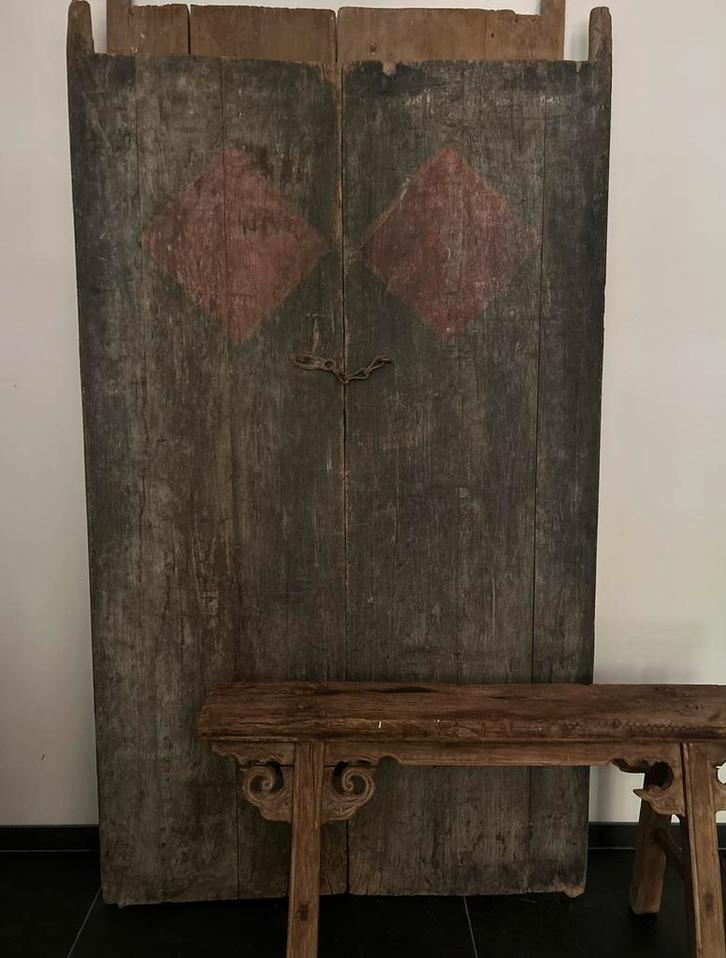 Oude set Chinese deuren Aziatisch oosters sober sleets imper, Antiek en Kunst, Curiosa en Brocante, Ophalen