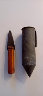 Oude zinken slijpsteen koker, Ophalen of Verzenden