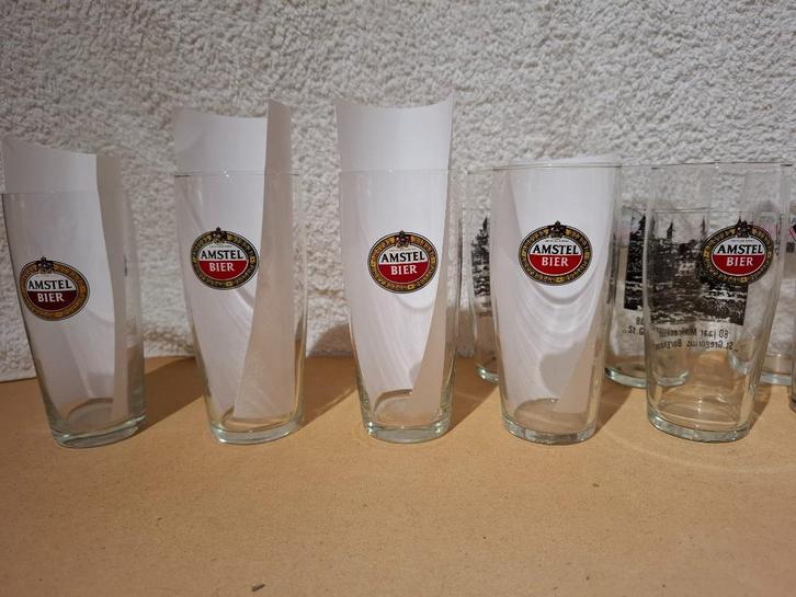 amstel dubbeldruk glazen deel 2, Verzamelen, Biermerken, Gebruikt, Glas of Glazen, Amstel, Ophalen