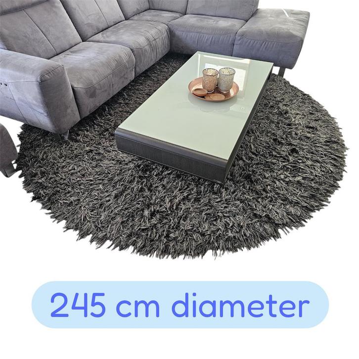 Mooie BOMAT Tapijt - 245cm Diameter, Huis en Inrichting, Stoffering | Tapijten en Kleden, Gebruikt, 200 cm of meer, Rond, Grijs