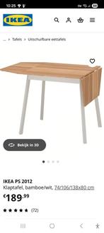 IKEA PS 2012 Klaptafel - Bamboe/Wit, Ophalen, Zo goed als nieuw