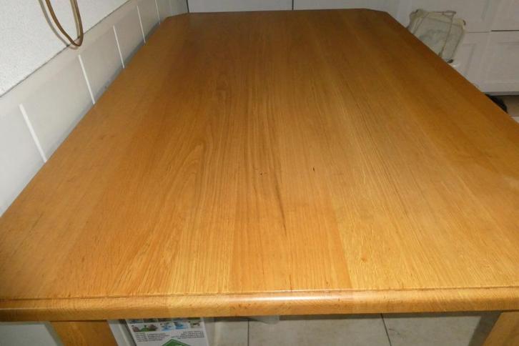 Eettafel blank eiken, Huis en Inrichting, Tafels | Eettafels, Gebruikt, 50 tot 100 cm, 100 tot 150 cm, Vijf personen of meer, Rechthoekig