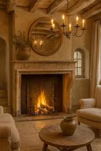 Franse kasteel, landhuis, schouw marmer Kalksteen zandsteen, Huis en Inrichting, Haarden, Verzenden, Zo goed als nieuw, Vrijstaande haard