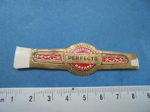 Oude sigarenband PERFECTO Superfina HAVANA, Verzamelen, Rookartikelen, Aanstekers en Luciferdoosjes, Gebruikt, Sigarenbandjes