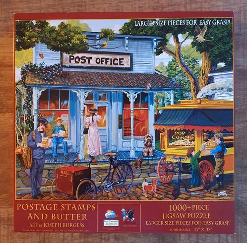 Sunsout legpuzzel "Postage Stamps and Butter" 1000 stukjes, Hobby en Vrije tijd, Denksport en Puzzels, Zo goed als nieuw, Ophalen of Verzenden