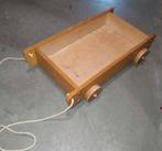 Houten trekkar met houten bouwblokken., Ophalen, Gebruikt, Duw- of Trekspeelgoed