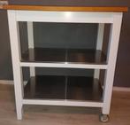 Keuken trolley wit met eiken blad, Ophalen