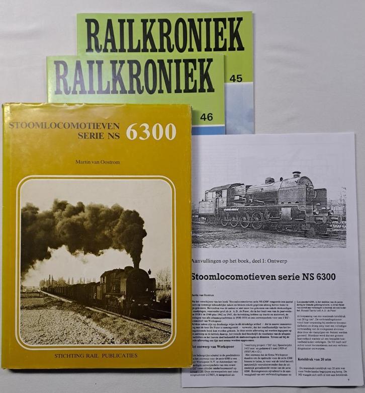 Unieke set: NS 6300 boek + 3 aanvullingen, Verzamelen, Spoorwegen en Tramwegen, Zo goed als nieuw, Trein, Boek of Tijdschrift