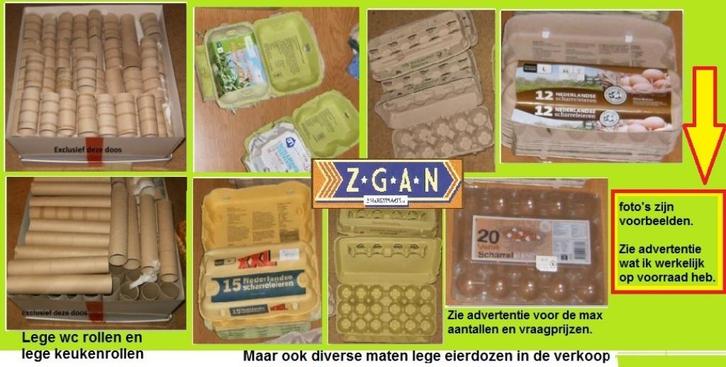 Lege eierdozen / wc rollen / keuken rollen, Hobby en Vrije tijd, Knutselen, Zo goed als nieuw, Materiaal, Ophalen of Verzenden