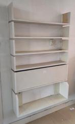 Vintage houten wandrek rek hout boekenkast metaal, Ophalen, Gebruikt, ., .