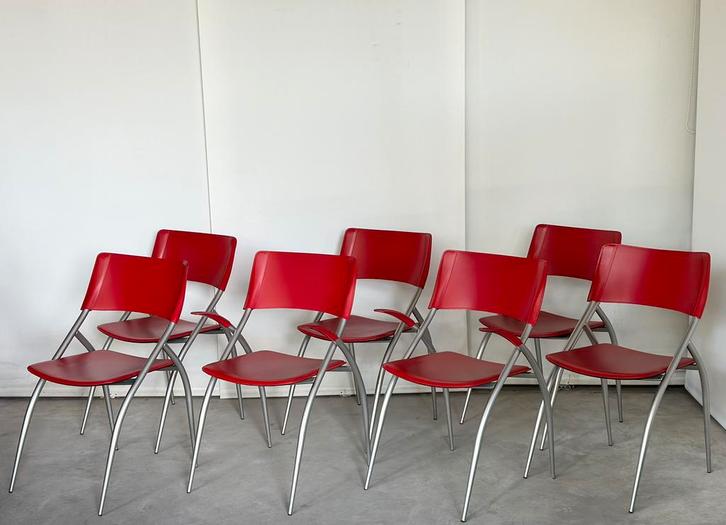 Set van 7 italiaanse “Calligaris” designstoelen, Huis en Inrichting, Stoelen, Ophalen of Verzenden
