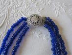 Streekdracht, klederdracht, ketting, blauwe glaskralen, mooi, Antiek en Kunst, Ophalen of Verzenden
