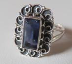 Koopje! Zilveren ring (no 67) met saffier, incl verzenden, Verzenden, Zo goed als nieuw, Met edelsteen, Zilver