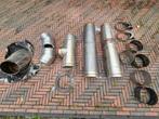 Dubbelwandige kachelpijp set, Doe-het-zelf en Verbouw, Buizen en Afvoer, Ophalen of Verzenden, Gebruikt, Rvs, Minder dan 2 meter