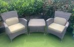 2 stoelen + bijbehorend tafeltje 4 Seasons Outdoor, Ophalen, Zo goed als nieuw, Wicker