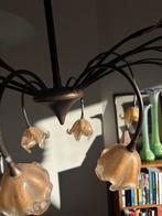 Elegante kroonluchter met glazen bloemmotieven, Ophalen of Verzenden, Zo goed als nieuw, Glas, 50 tot 75 cm