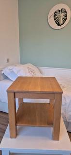 Bijzettafel massief eiken, Huis en Inrichting, Tafels | Sidetables, Ophalen, Gebruikt, Minder dan 50 cm, 25 tot 50 cm