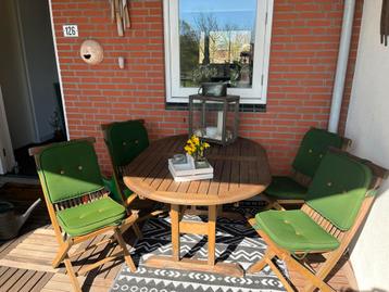 Teakhouten Tuinset met 4 Stoelen beschikbaar voor biedingen